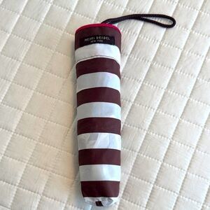 Henri Bendel Brown and White Striped Umbrella